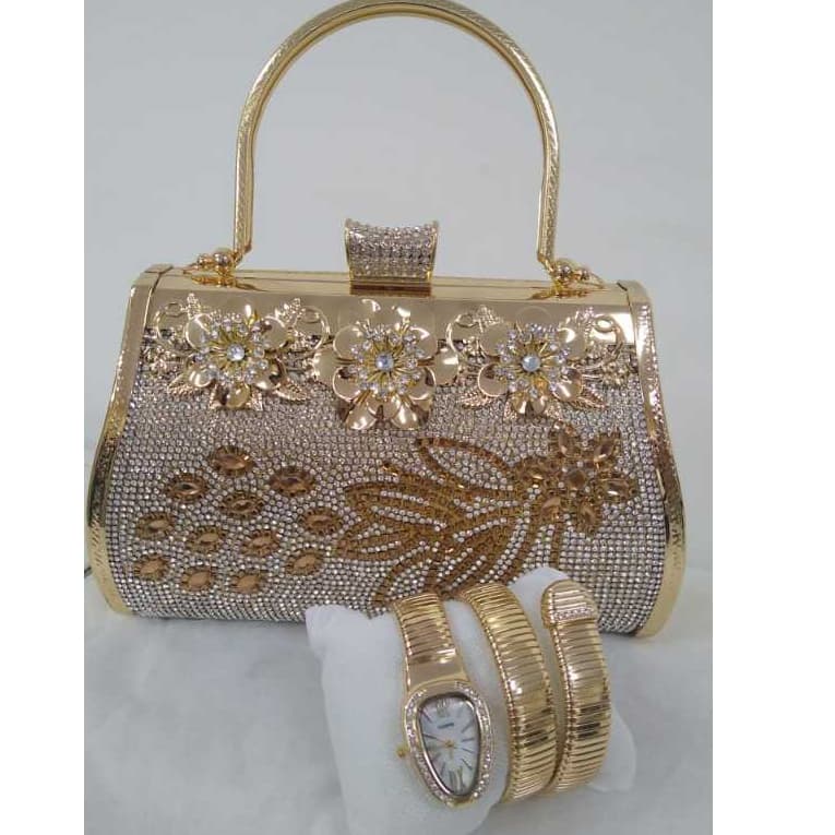 Kit Bolsa + Relógio De Luxo