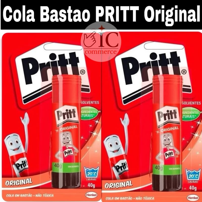 Cola Bastão Pritt 40g 20g 10g | Não Tóxica | Uso Escolar e Profissional