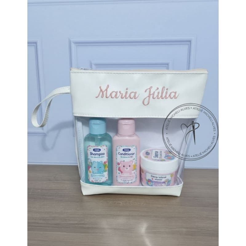 Necessaire Hora do banho/ Porta shampoo/ Hora do banho Personalizado com bordado (não descasca nem desbota)