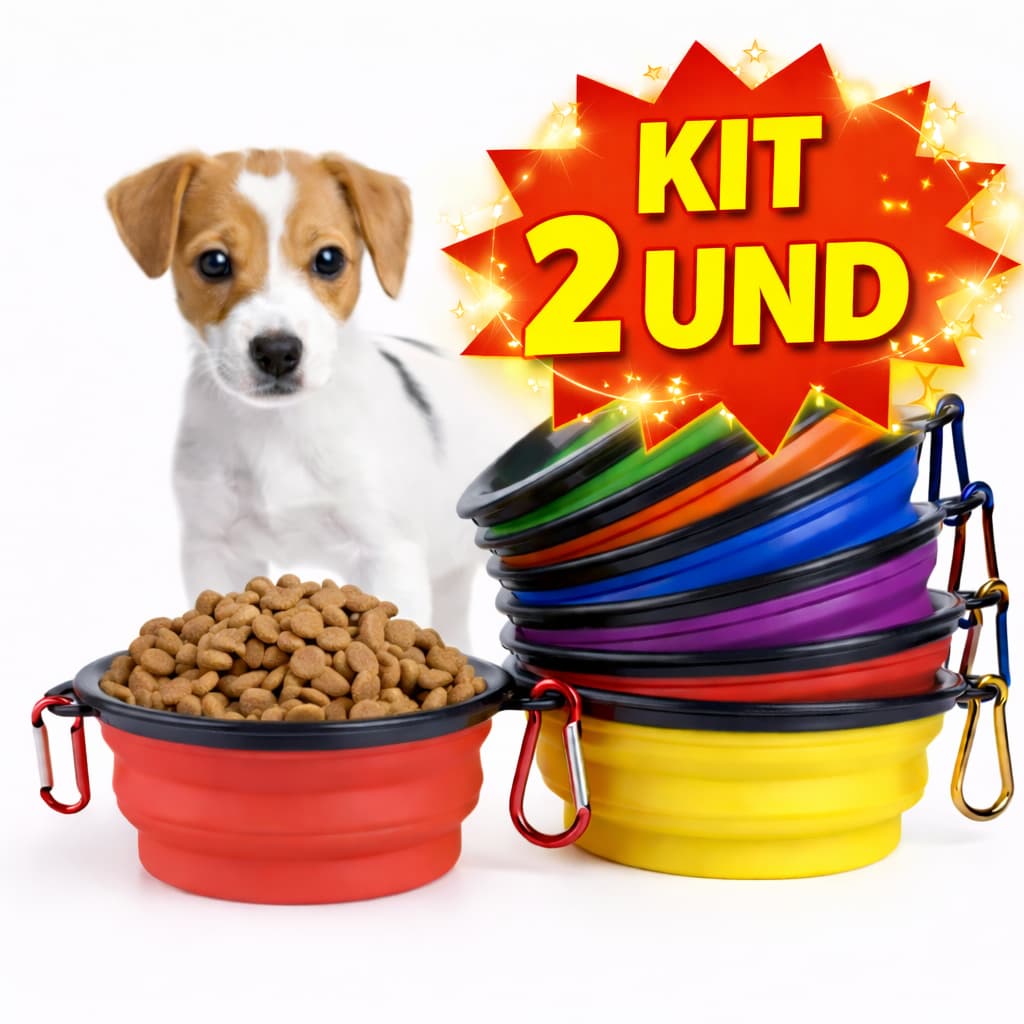 Comedouro Retrátil Pet Portátil – Ideal para Cães e Gatos