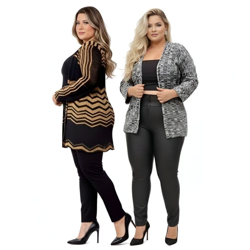 COMBO casacos capas mesclas PLUS SISE inverno kimono frio