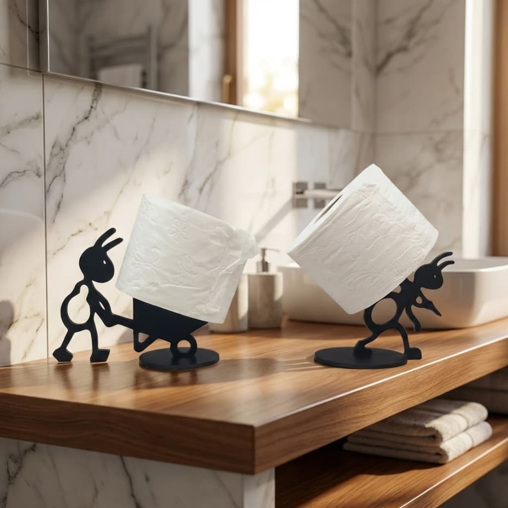 Suporte Para Papel Higiênico Formigas Trabalhadoras - Decoração para Banheiro