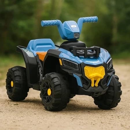 Quadriciclo Elétrico Infantil 6V Azul Veículo Criança  Rodas largas Coordenação Motora Passeio