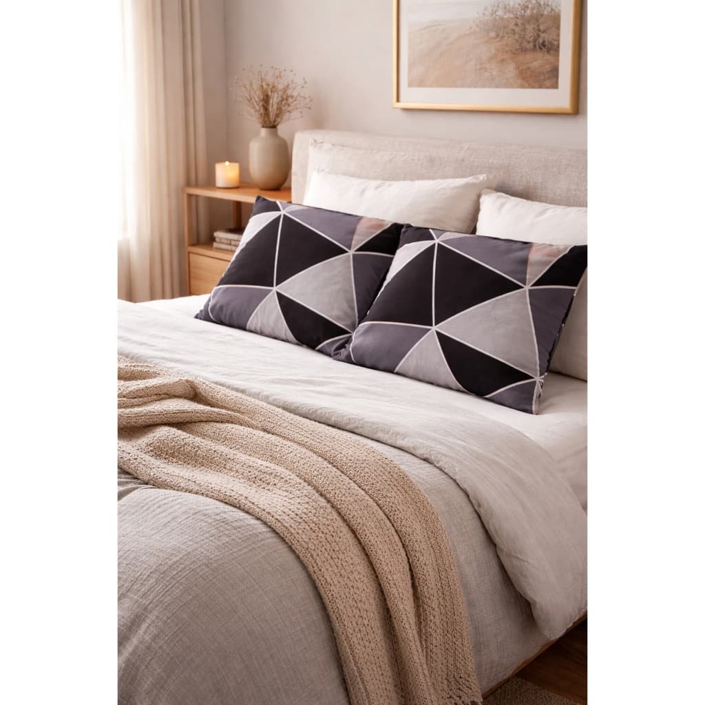 Duas Fronhas Percal Estampado 400 Fios 50x70 cm | Maciez e Conforto