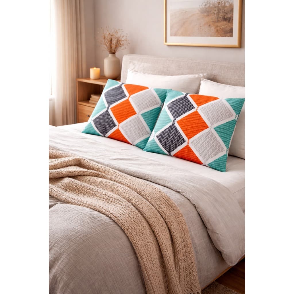 Par de Fronhas Micropercal Estampado 400 Fios 50x70 cm | Maciez e Conforto