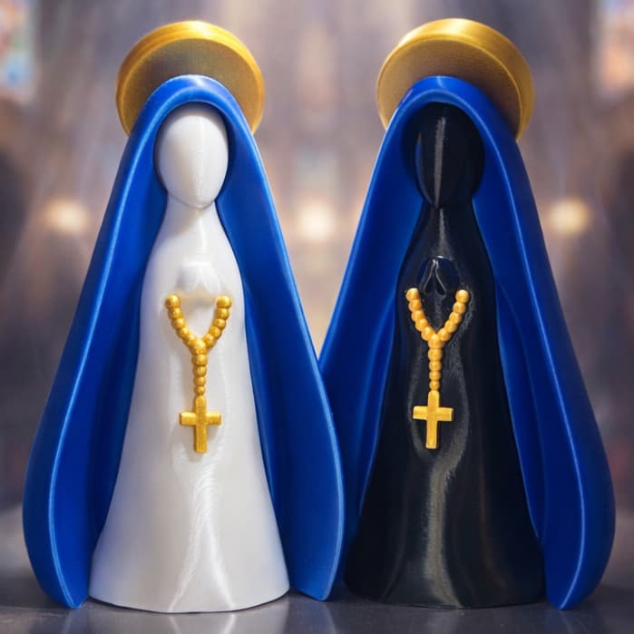 Imagem de Nossa Senhora 8 cm Decorativa em 3D - Kit com 1 ou 10
