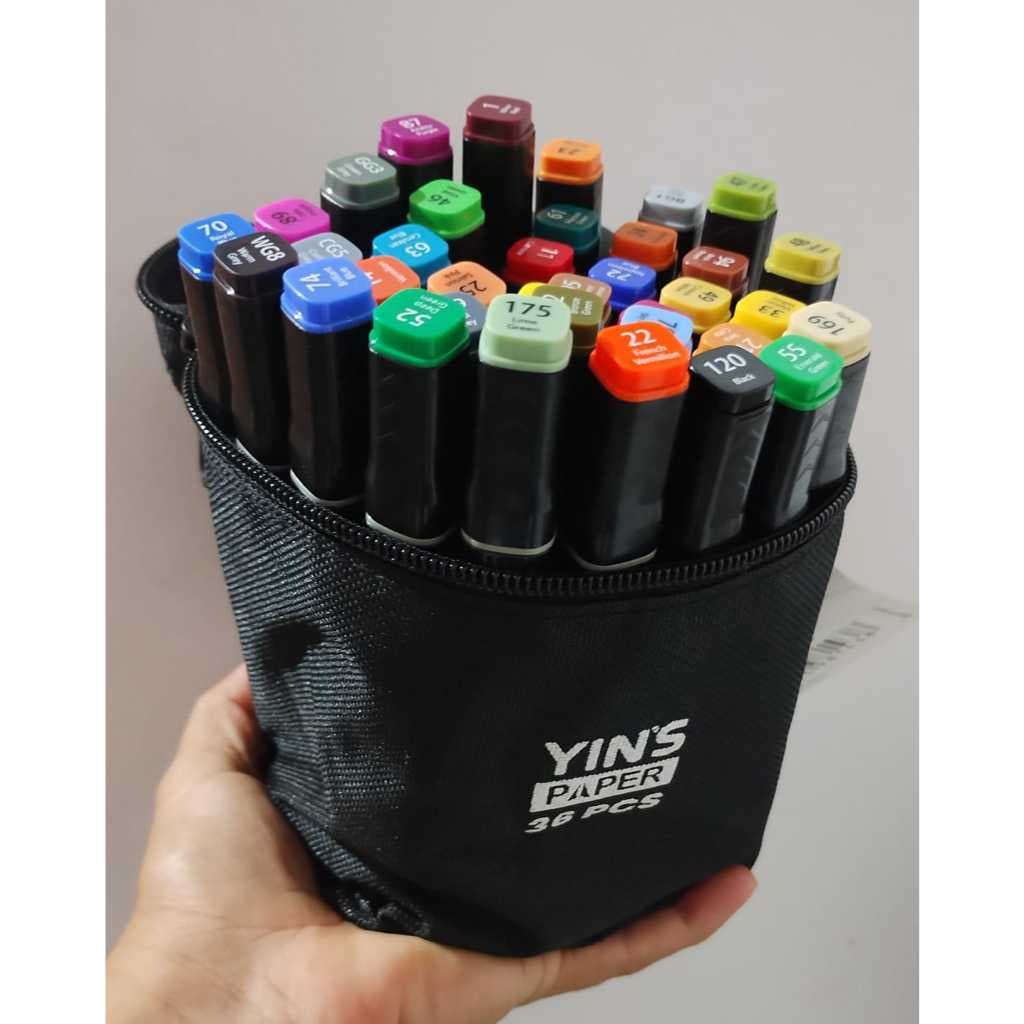 Marcador Artístico Ou Profissional Dual Twin Marker 36 Cores Yins PAPER