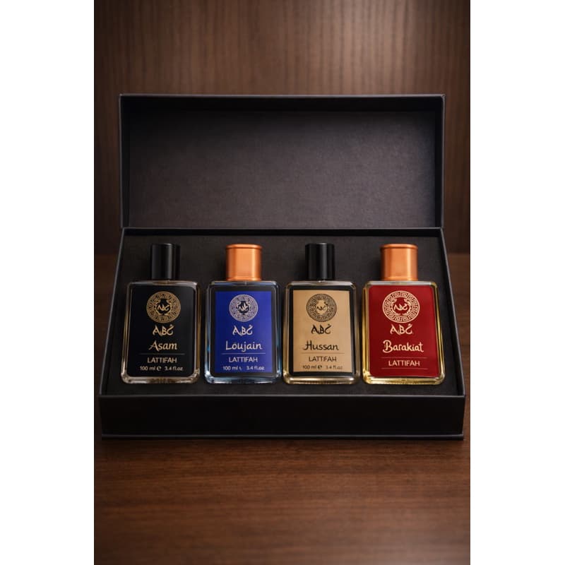 Kit com 4 perfumes árabe masculino 100ml cada - fragrância original floral com Alta Durabilidade