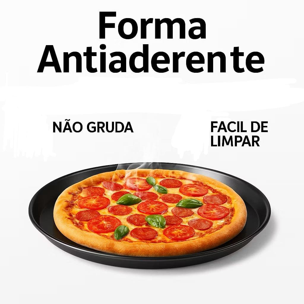Assadeira Antiaderente Redonda Forma de Pizza