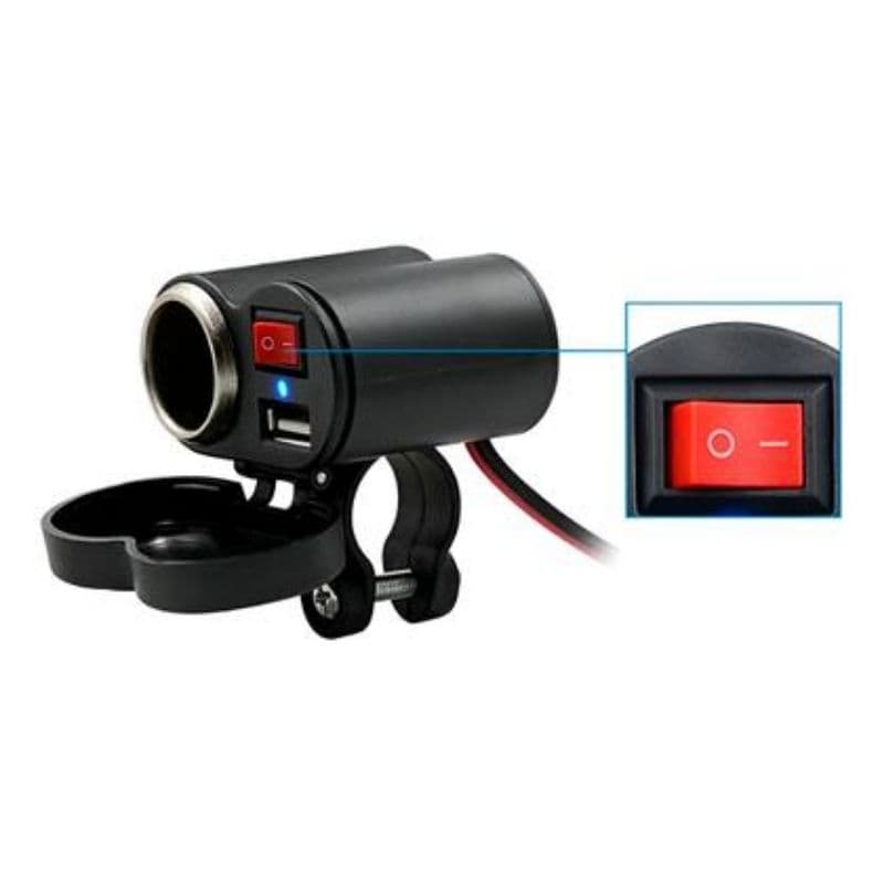 Tomada USB para Moto 12V + Carregador e Acendedor