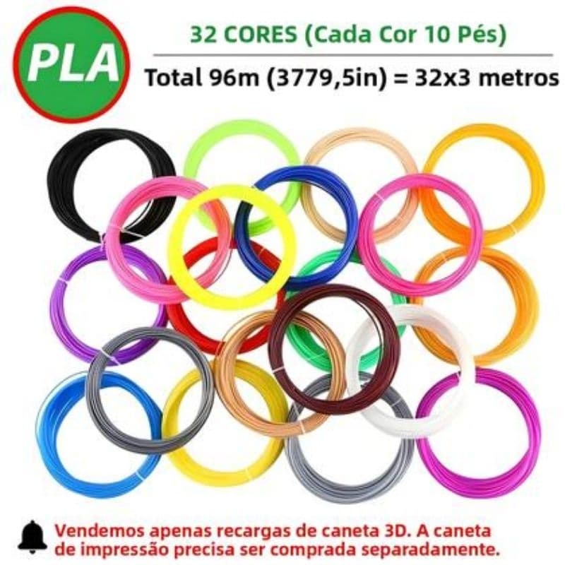 Filamento PLA Colorido Para Caneta De Impressão 3D 20 peças 5 metros
