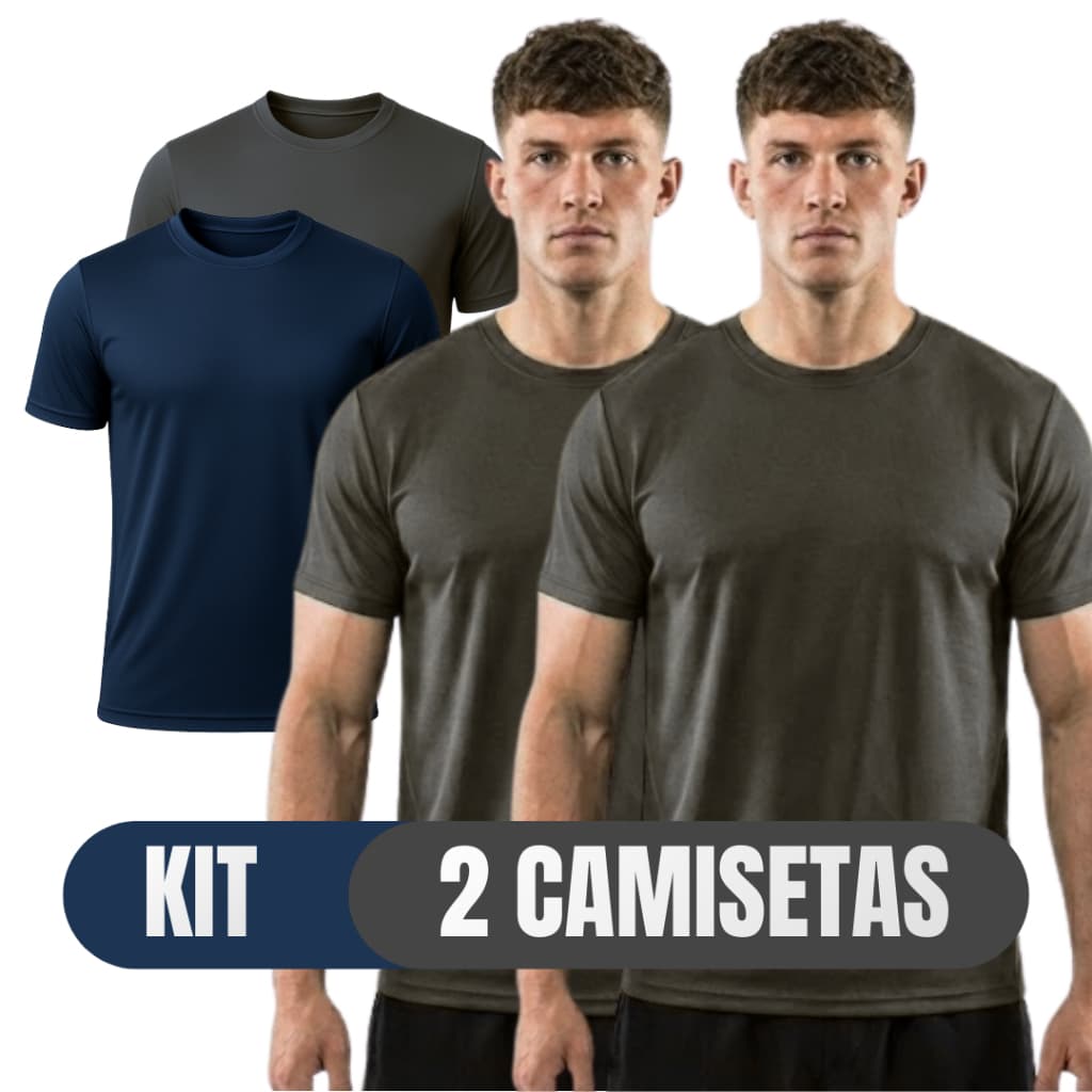 Kit 2 Camisetas Masculina Dry Fit Básica Slim Fit com proteção UV para Treino e Dia a Dia ( ver kits )