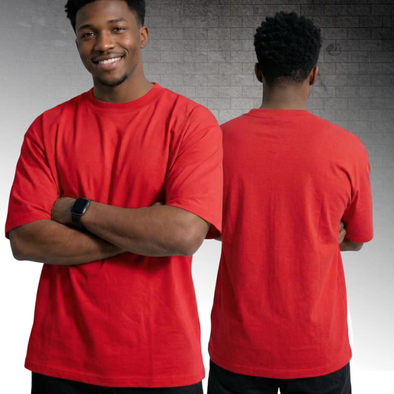 Camiseta Vermelha Street Wear! Básica Algodão Penteado M ao GG!