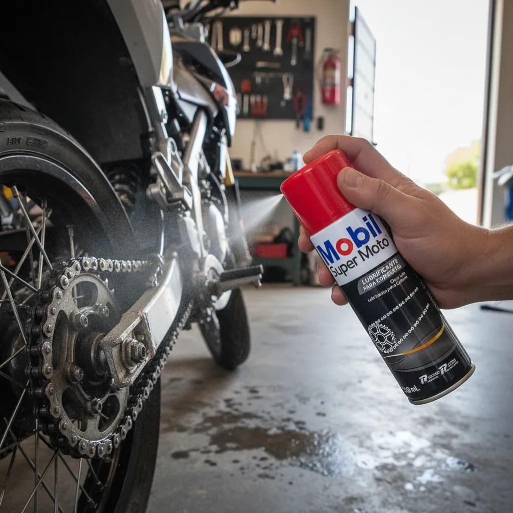 Lubrificante Spray Corrente Mobil Super Moto Chain Lub 200ML Oleo Original Para Corrente