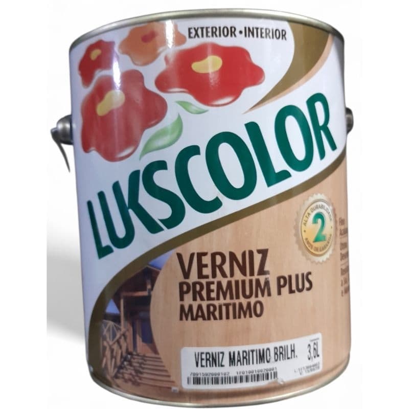 Verniz Marítimos Premium Plus Transparente Brilho 3,6lts Lukscolor Exterior Interior