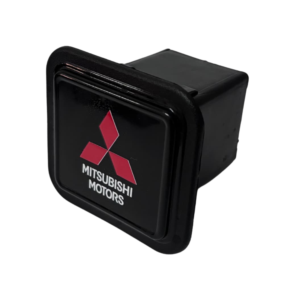 Tampa Capa Engate Removível Mitsubishi 5x5cm Plástico Preto Premium