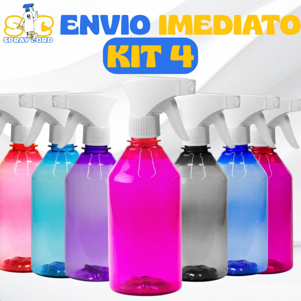 Kit 4 - Borrifador Rendendo Liso - Spray - 550ml – Prático - Resistente - Cabelo - Jardim - Pulverizador