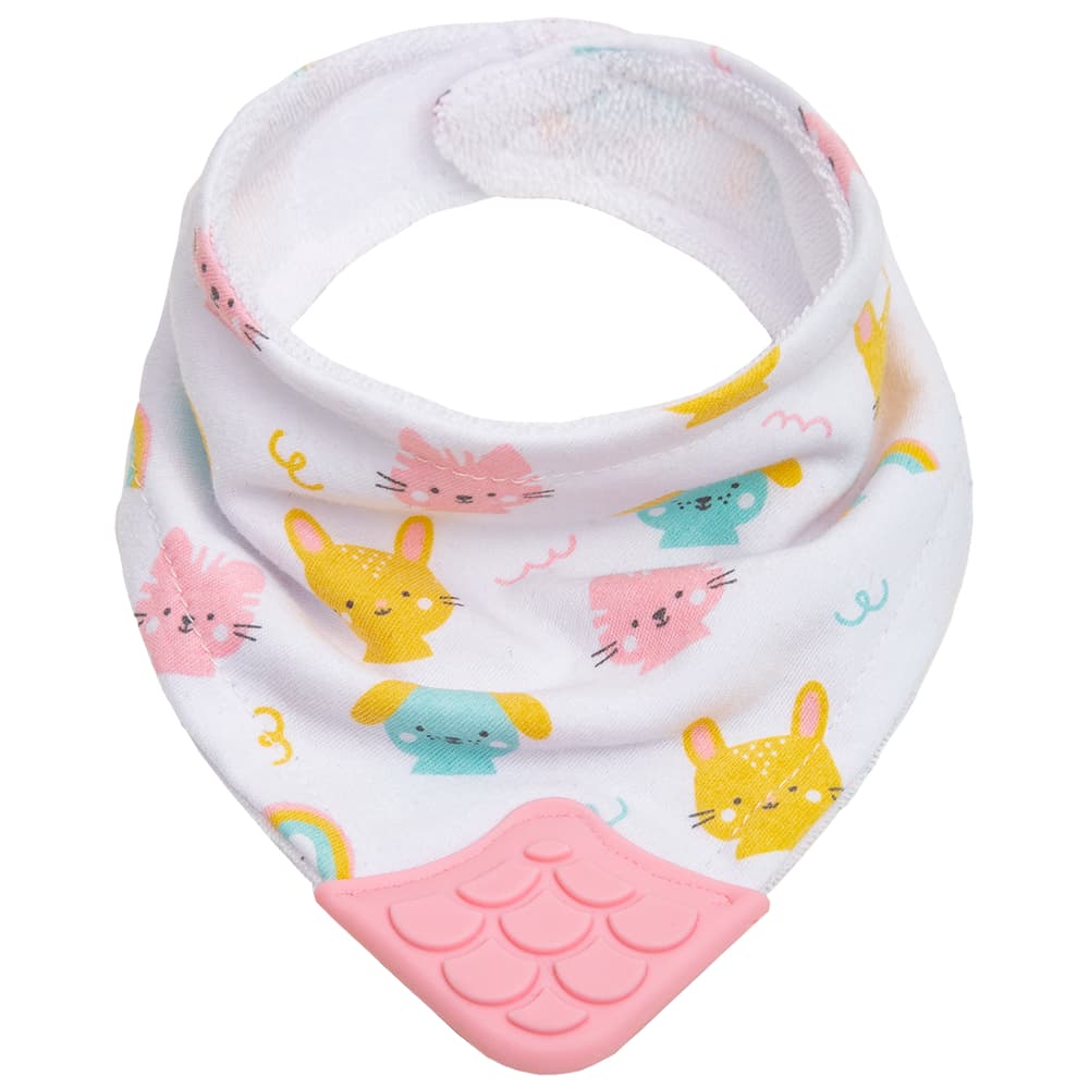 Bandana com Mordedor Happy Friends | Babador com Mordedor para Bebê