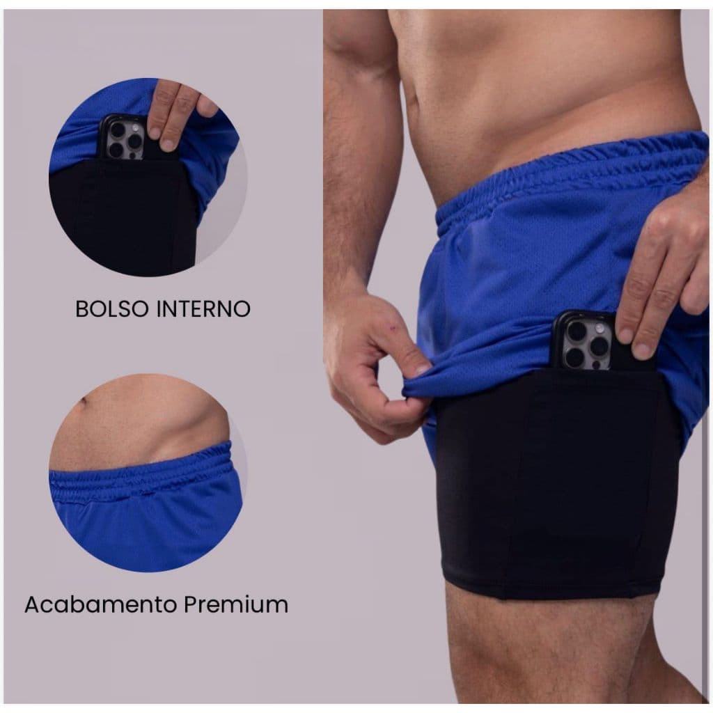 Short Masculino Academia Dry Fit Corrida Malhacao Treino Esporte Fitness