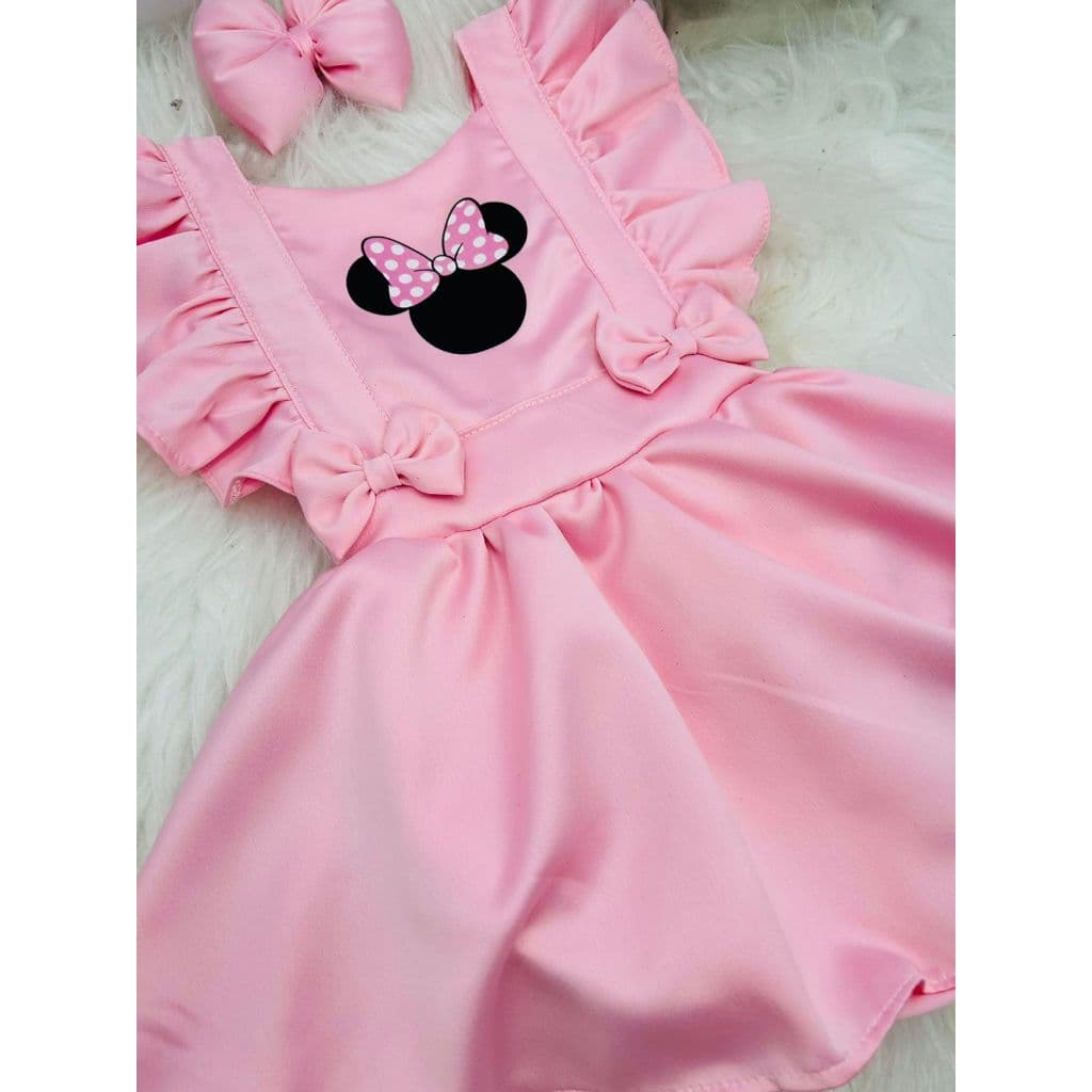 romper minney salopete minnei rosa menina