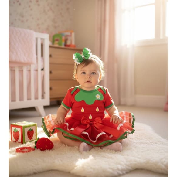 Body Bebê menina mesversárioTemático morango