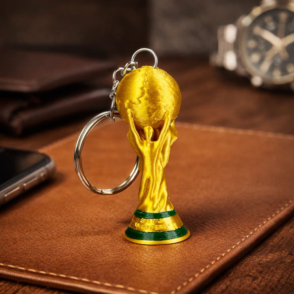 Kit 25 Chaveiros Troféu da Copa do Mundo - Lembrancinha Realista