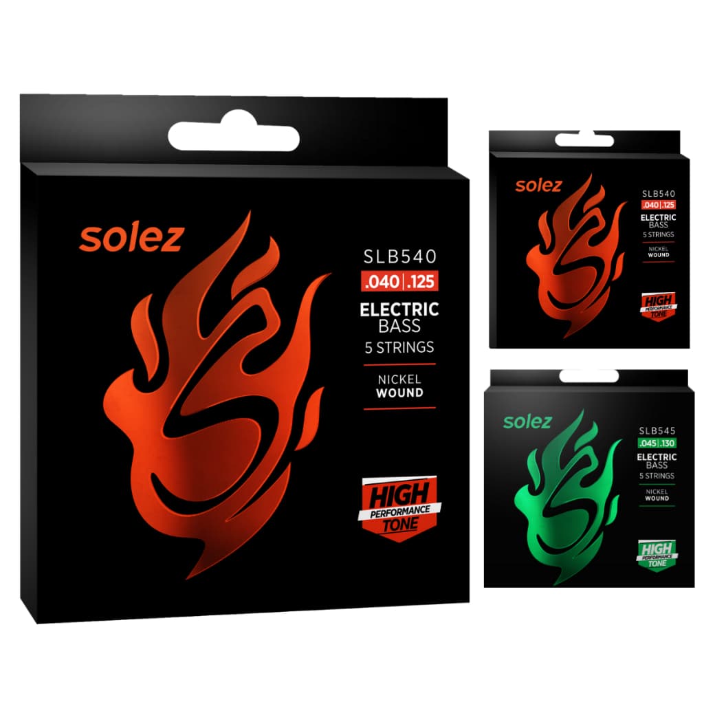 Encordoamento Jogo de Corda Solez Contra Baixo 5c SLB540 0.40 SLB545 0.45 5 cordas