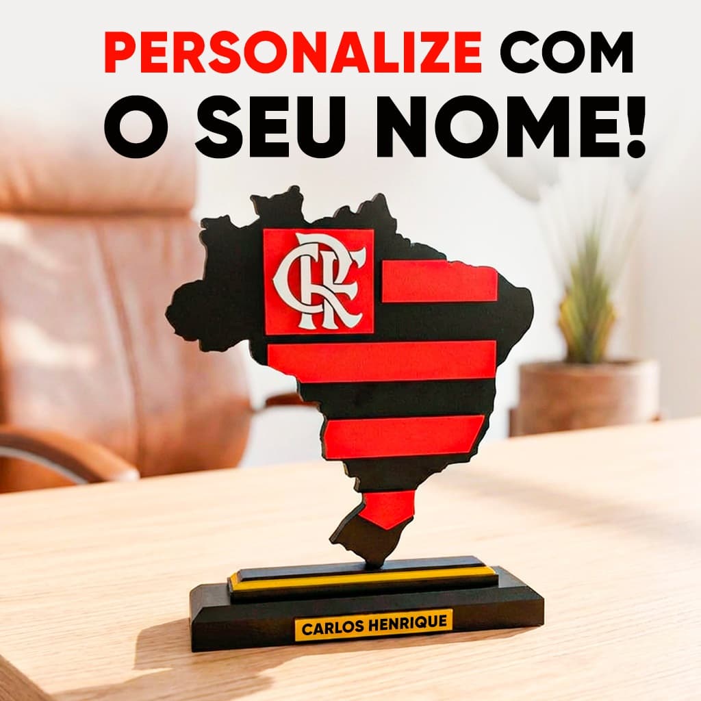 Escudo Flamengo Placa Decorativa 3D | Escudo Personalizado