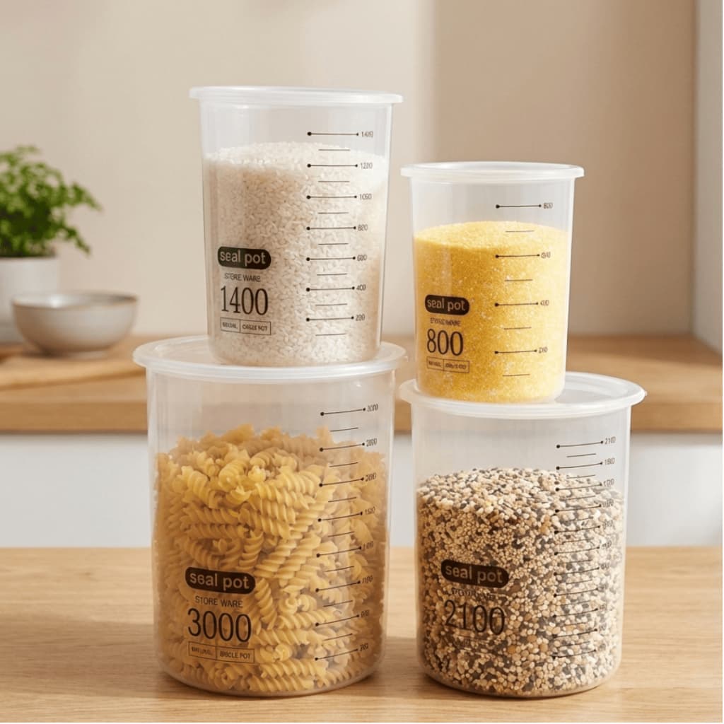 Potes Herméticos Plástico KIT 4 Peças Multiuso Livre de BPA Free Organizadores Alimentos