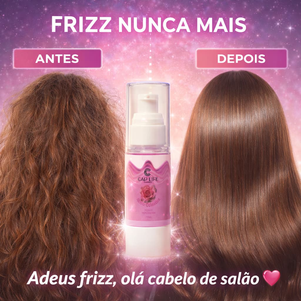 Sérum Capilar Rosa Celestial Cabelo Perfumado, Leve e Brilhante o Dia Todo Controla Frizz Oleo Capilar