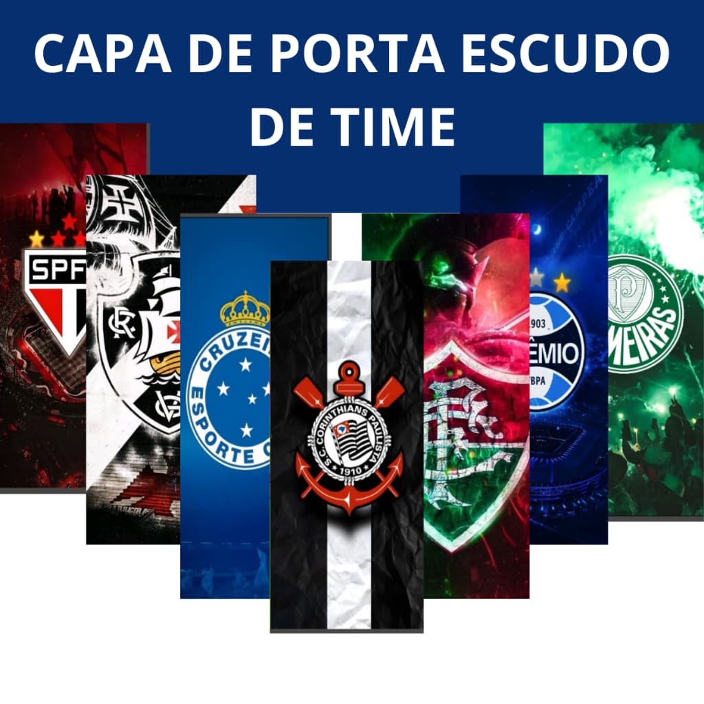 Capa de Porta Decoração de Natal - Escudo de Time Casa Tecido Sublimado Veste C/Elástico 0,85x2,10m