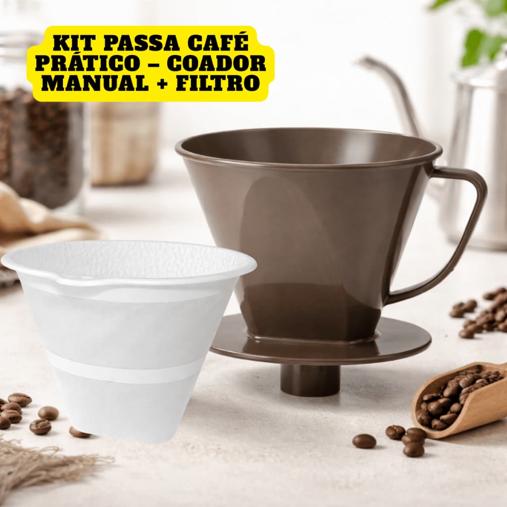 Kit Coador De Café 103 Com Filtro E Suporte Reutilizável