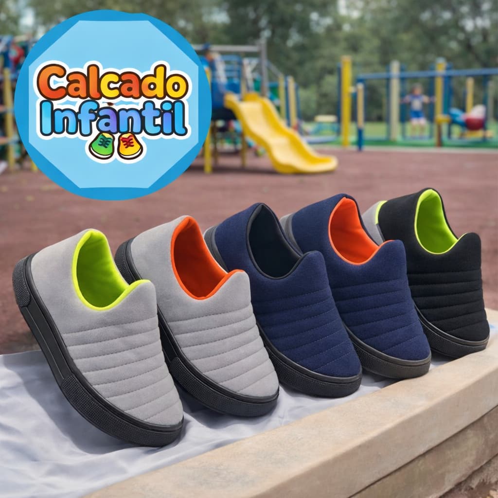Tênis Infantil Calce Fácil Sem Cadarço Slip On Leve Escolar Passeio Menino Menina Unissex