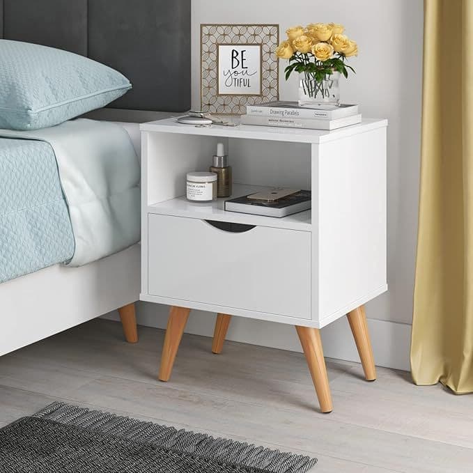 Mesa De Cabeceira Estilo Retrô 1 Gaveta Grécia para quarto