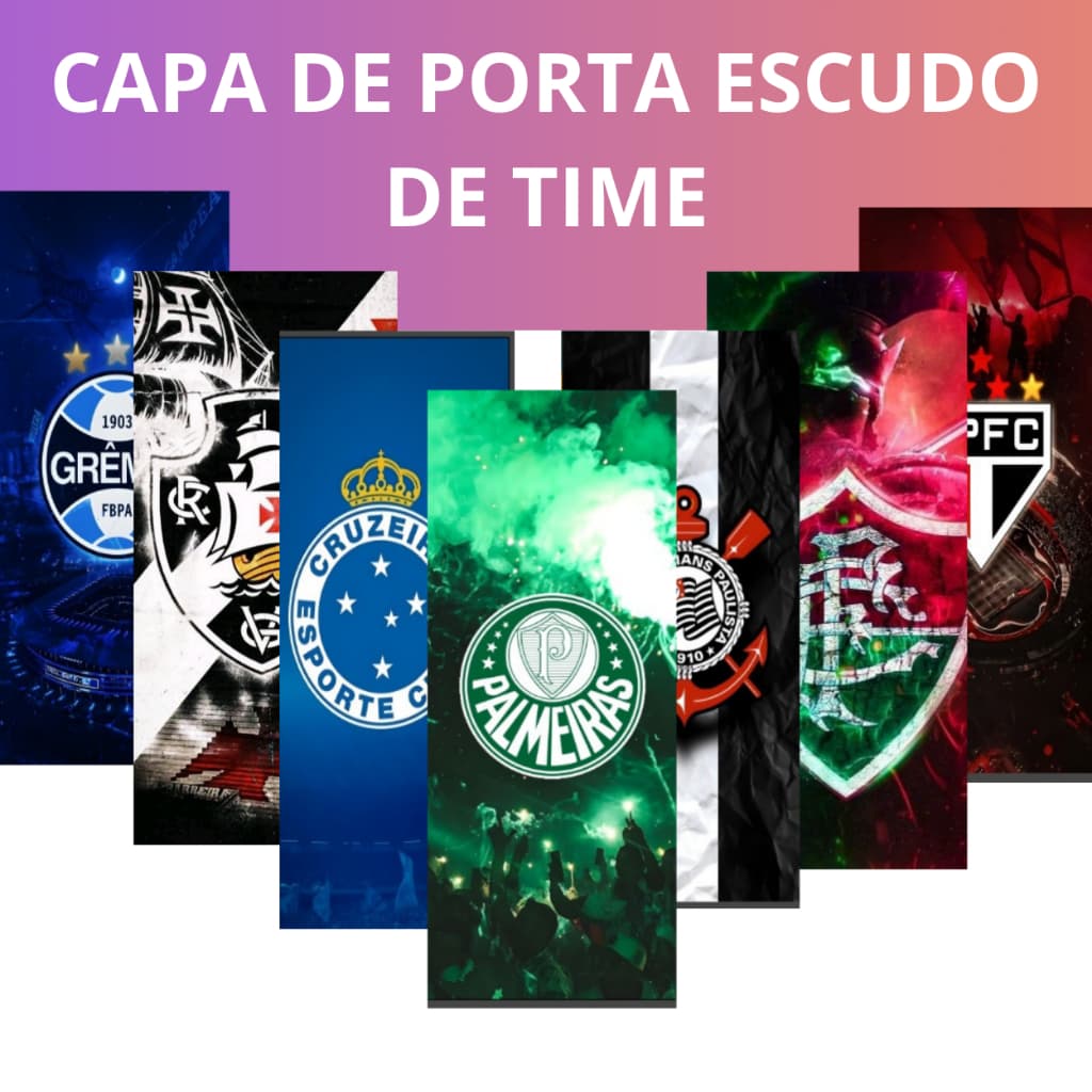 Capa de Porta Decoração de Festa - Escudo de Time Casa Tecido Sublimado Veste C/Elástico 0,85x2,10m