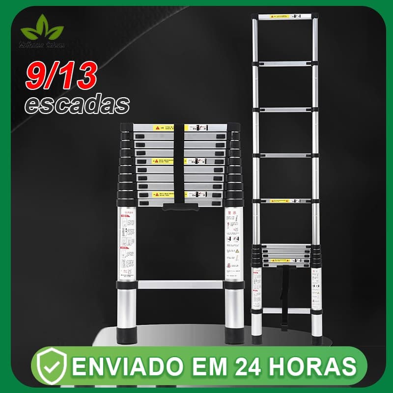 Escada Reta Alumínio Telescópica Escada Telescópica De Alumínio Multifuncional 13 Degraus