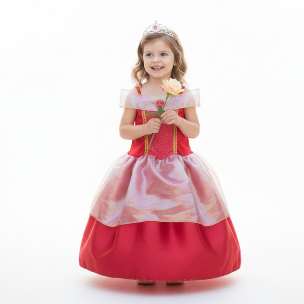 Fantasia Infantil Princesas Aurora Infantil Carnaval para Meninas