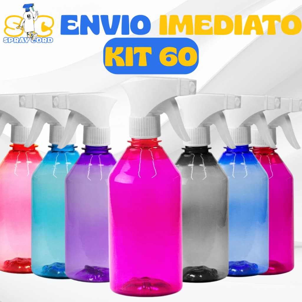 Kit 60 - Borrifador Rendendo Liso - Spray - 550ml – Prático - Resistente - Cabelo - Jardim - Pulverizador