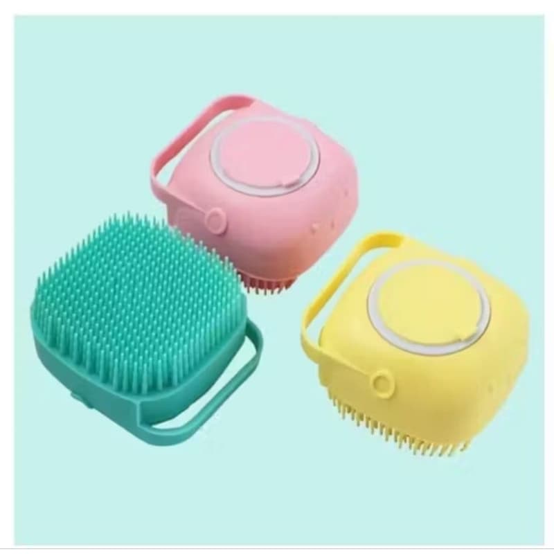 esponja Para Banho de Silicone com Dispenser de sabonete/shampoo
