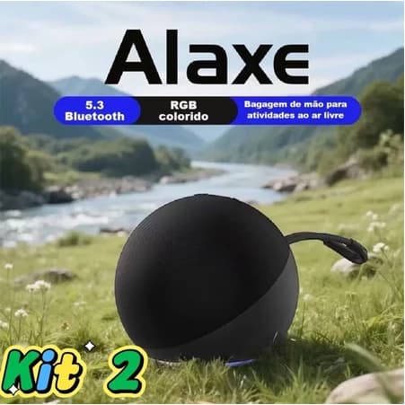 ORIGINAL-Caixa 5 Geração de Som Bluetooth 5W com LED Colorido Portátil Compatível Alexa Rádio FM e USB Caixa som Bluetoo