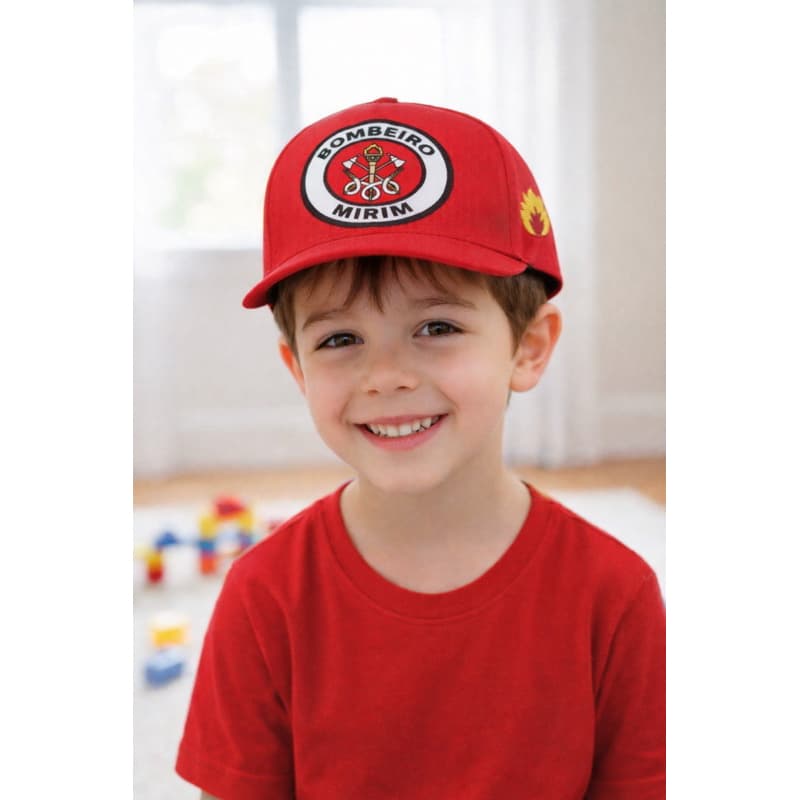 Boné Infantil de Bombeiro 🧑‍🚒 - Conforto e Leveza para Festas e Eventos