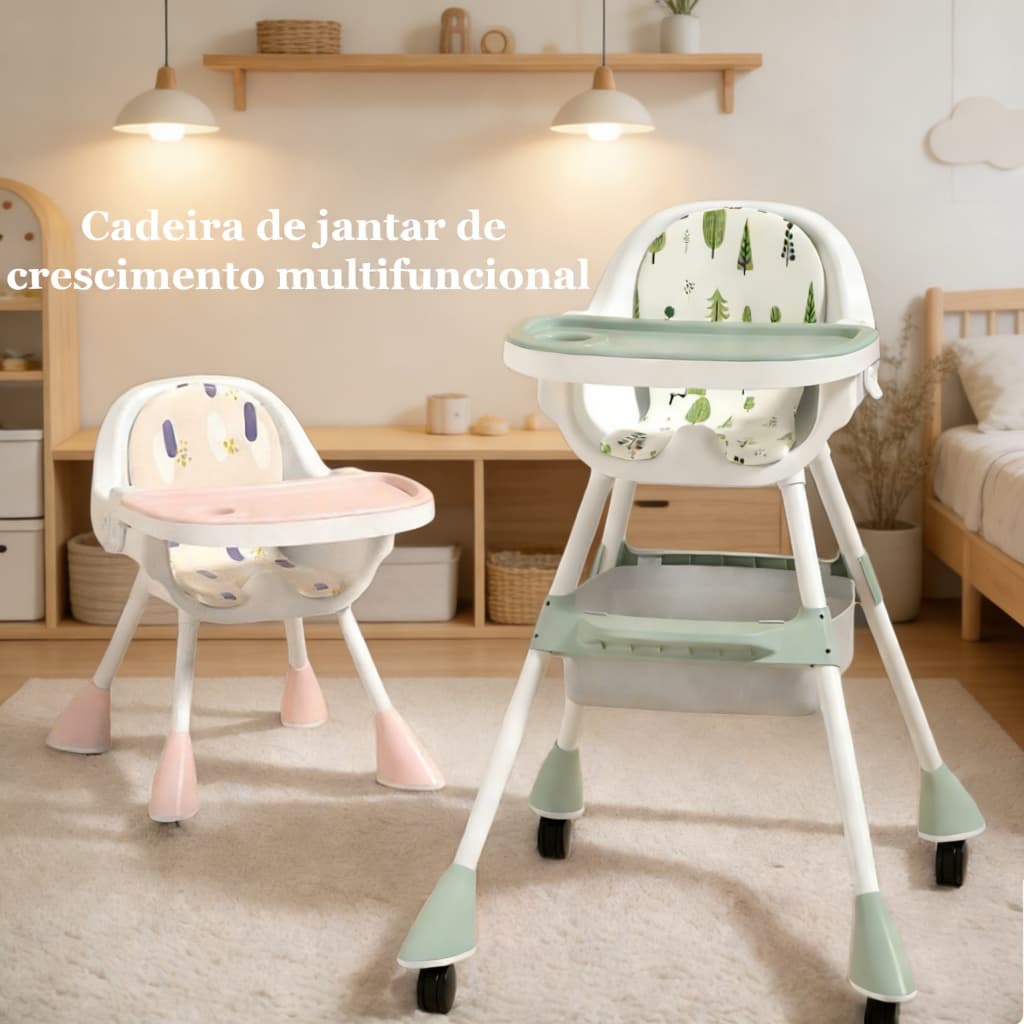 Cadeira De Alimentação Portátil Bebê Multifuncional Com Mesa