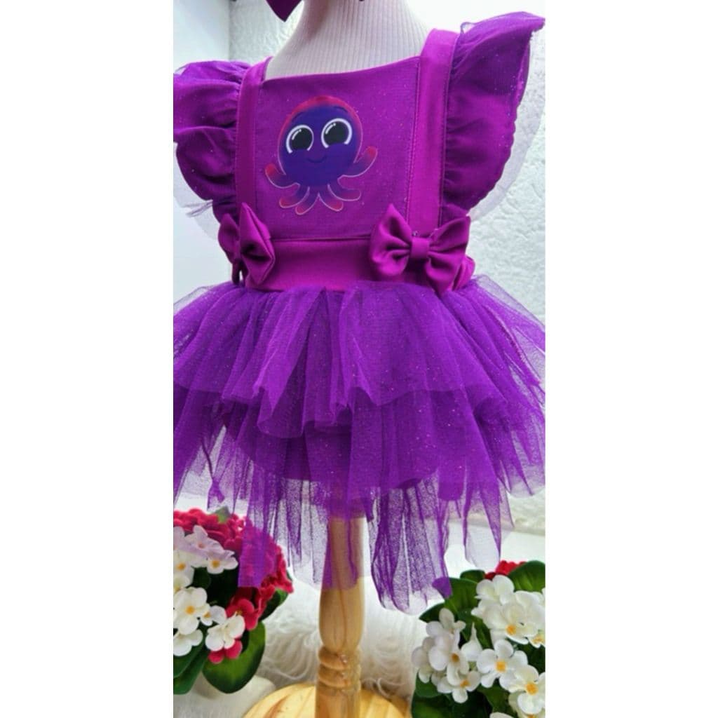 romper bolofofo roxo salopete turma do bolofofo