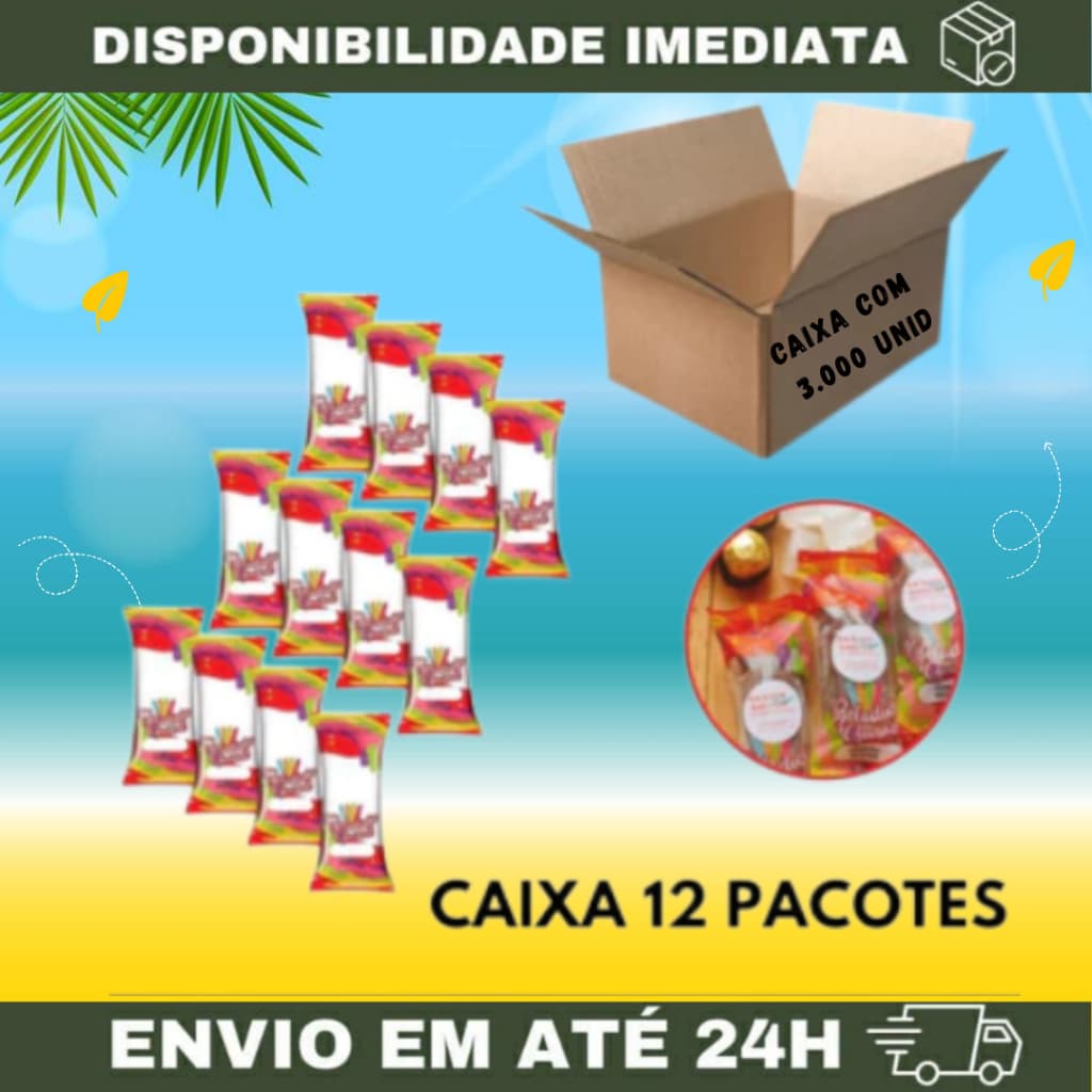 3.000 Embalagens Geladinho 7x19cm Saquinho Gourmet Higienico Externo Sacole Picole Escolha o Modelo (12 pacotes)