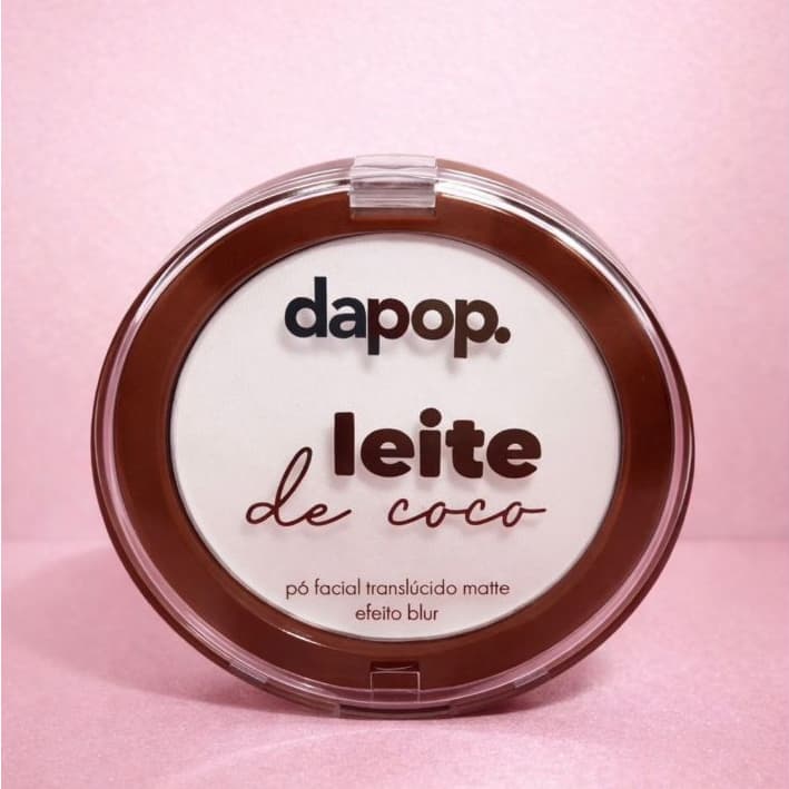 Pó Compacto Translúcido Leite de Coco Dapop - Acabamento Matte e Toque Aveludado