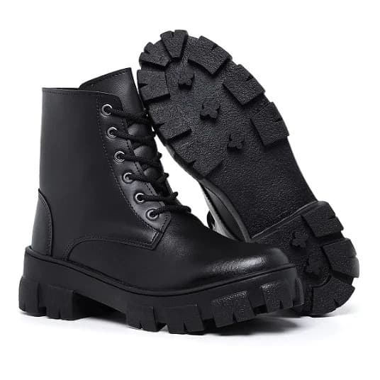 Bota Feminina Tratorada Chealsea + Coturno Militar Bota Blogueira Tratorada