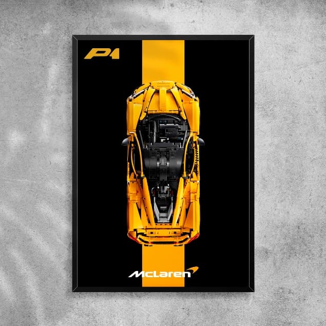 Pôster Expositor McLaren P1 LEGO 50x70cm Fosco | Com ou Sem Suporte