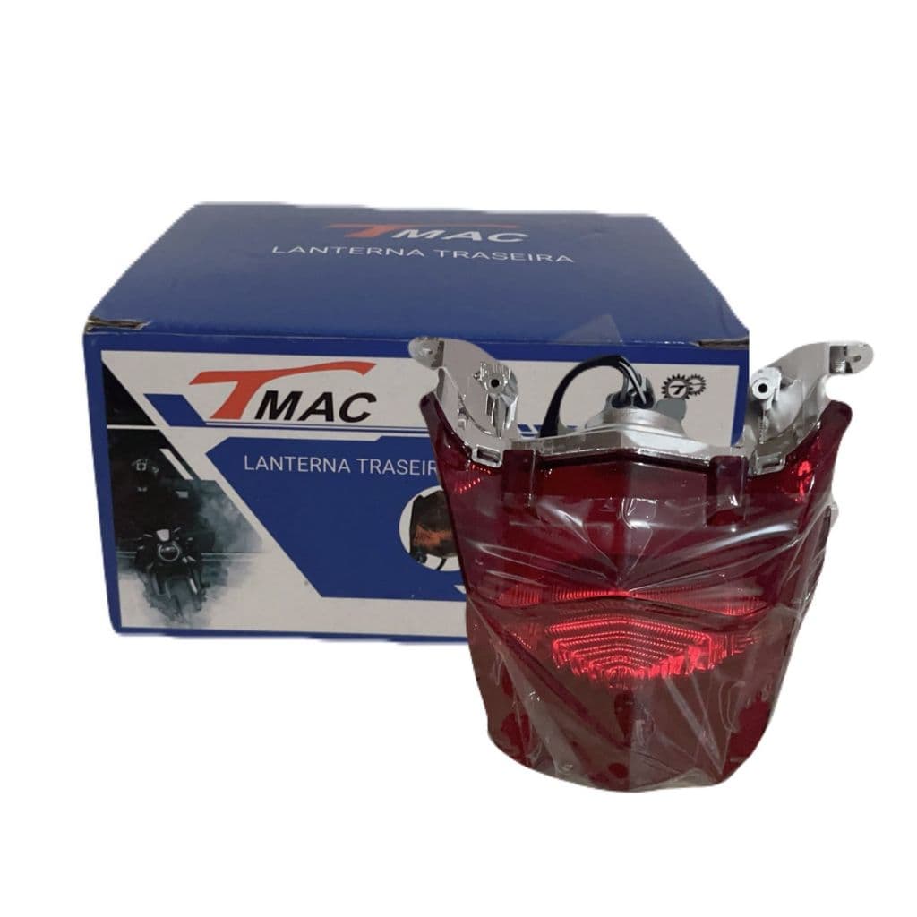 Lanterna Traseira Moto Shineray Jet 49 Universal Completa TMAC Luz Freio e Posição
