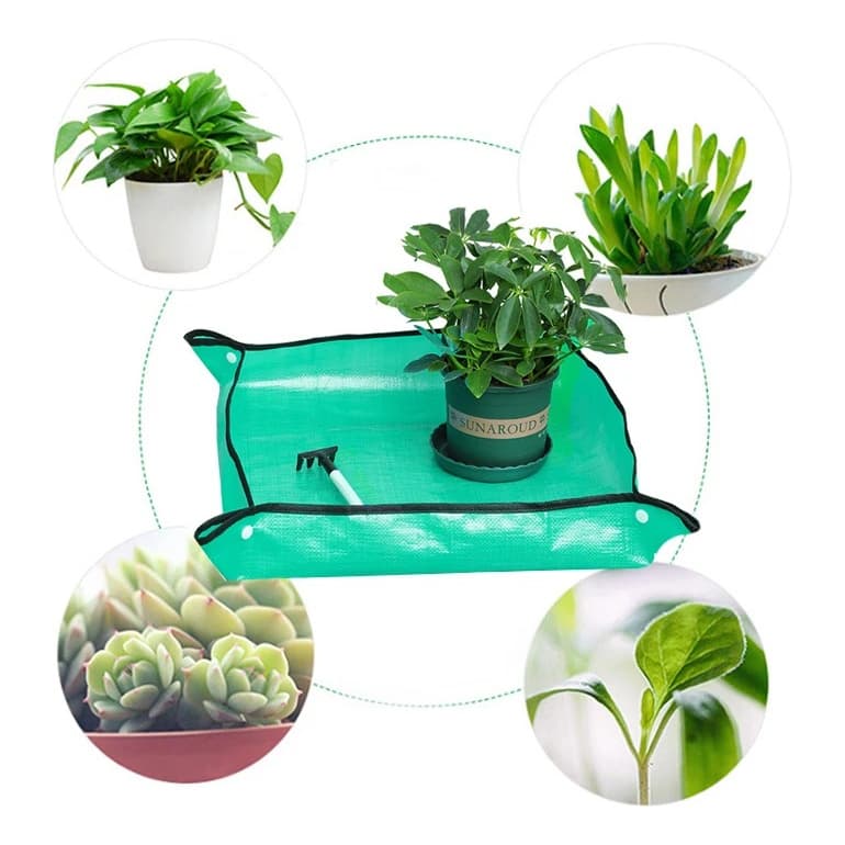 Tapete De Plantio 66X66 Esteira de Jardinagem tapetinho Anti Sujeira Verde Para Troca de Vaso em Apartamento
