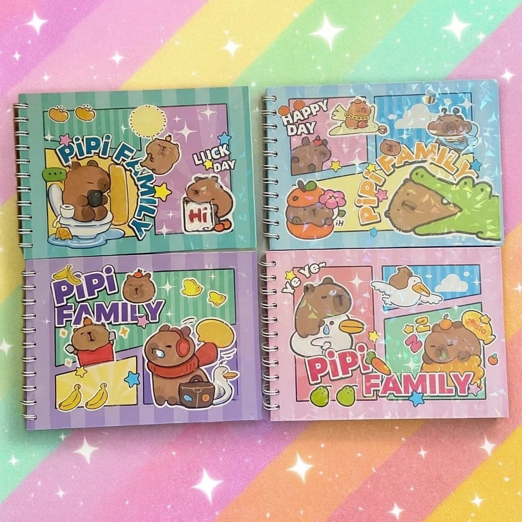 Caderno de Desenho e Colorir 48 Folhas - Pipi Family Capivara - Para Crianças